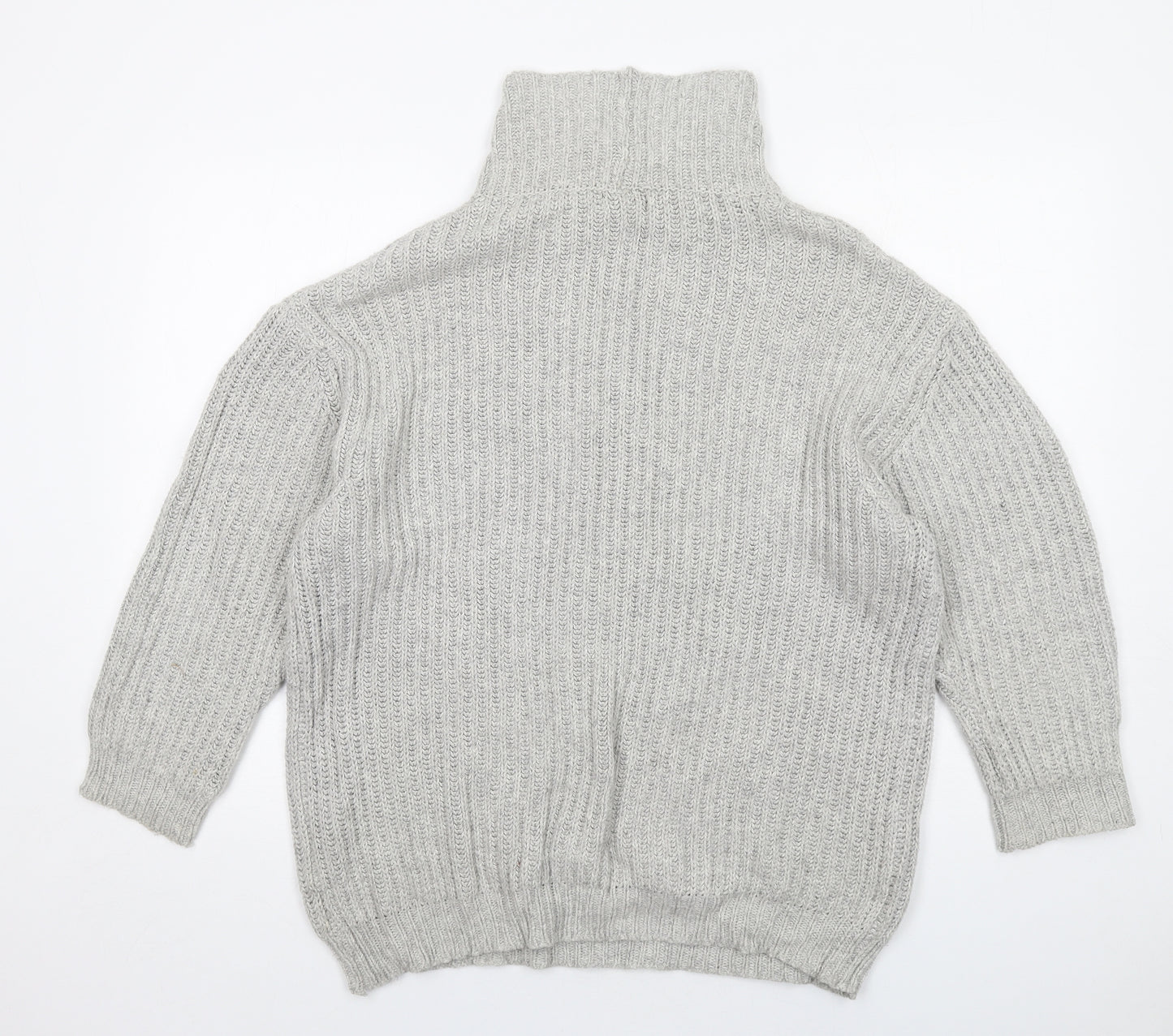 BDG Womens Grey High Neck Cotton Pullover Jumper Size S