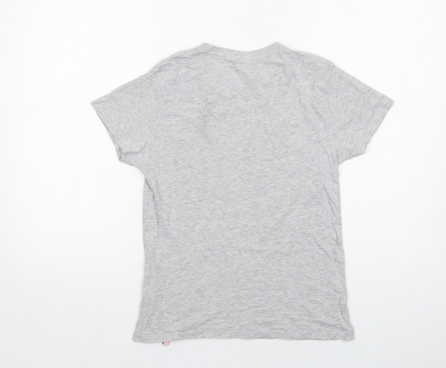 Disney Womens Grey Cotton Basic T-Shirt Size XS Round Neck - Mary Poppins Penguins