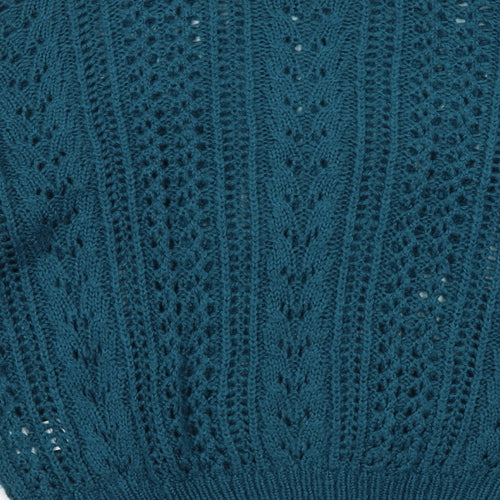 QED London Womens Blue Round Neck Acrylic Pullover Jumper Size M