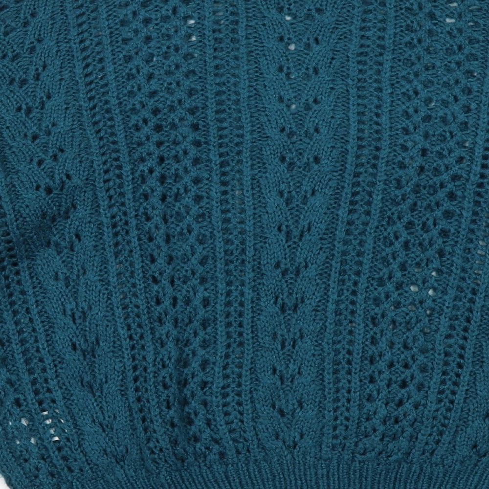 QED London Womens Blue Round Neck Acrylic Pullover Jumper Size M