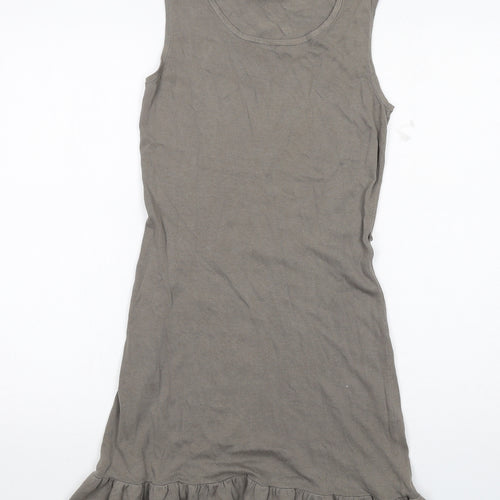 NEXT Womens Grey Cotton Shift Size 8 Round Neck Pullover