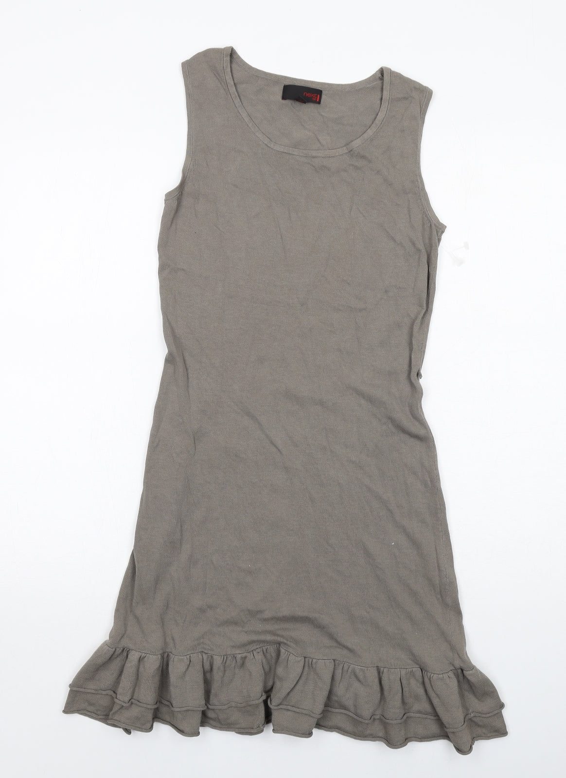 NEXT Womens Grey Cotton Shift Size 8 Round Neck Pullover