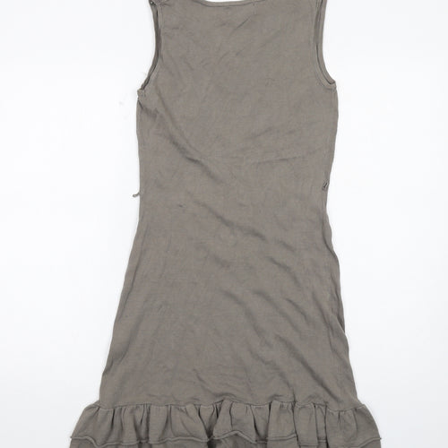 NEXT Womens Grey Cotton Shift Size 8 Round Neck Pullover