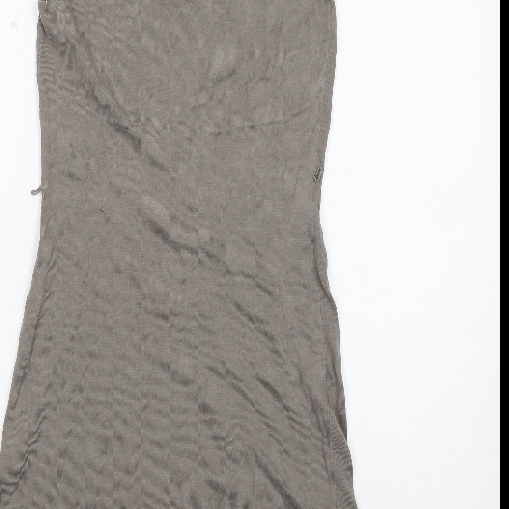 NEXT Womens Grey Cotton Shift Size 8 Round Neck Pullover
