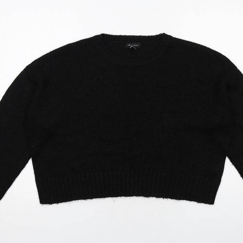 New Look Womens Black Round Neck Acrylic Pullover Jumper Size L