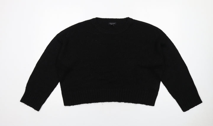 New Look Womens Black Round Neck Acrylic Pullover Jumper Size L