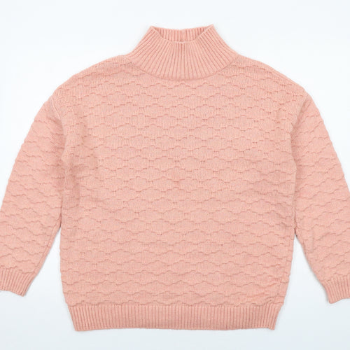 NEXT Womens Pink High Neck Acrylic Pullover Jumper Size M
