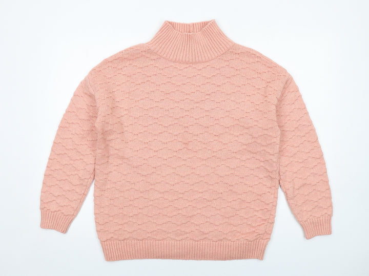 NEXT Womens Pink High Neck Acrylic Pullover Jumper Size M