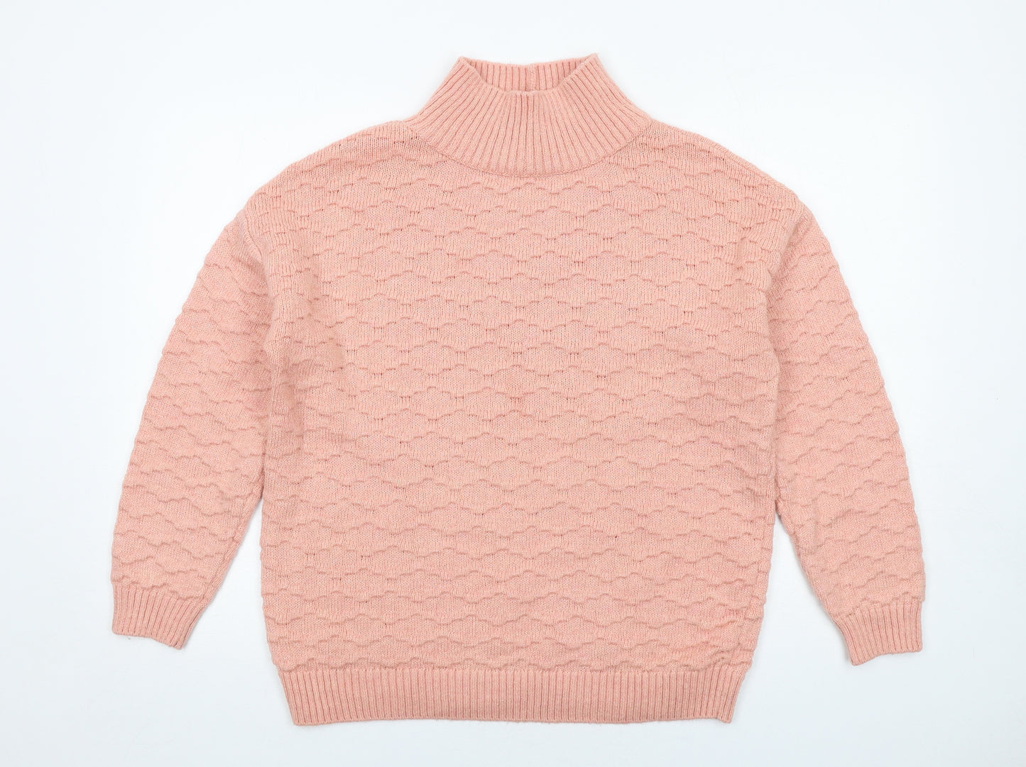 NEXT Womens Pink High Neck Acrylic Pullover Jumper Size M