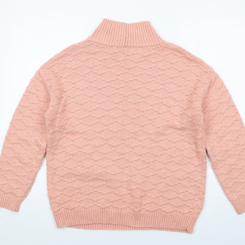 NEXT Womens Pink High Neck Acrylic Pullover Jumper Size M