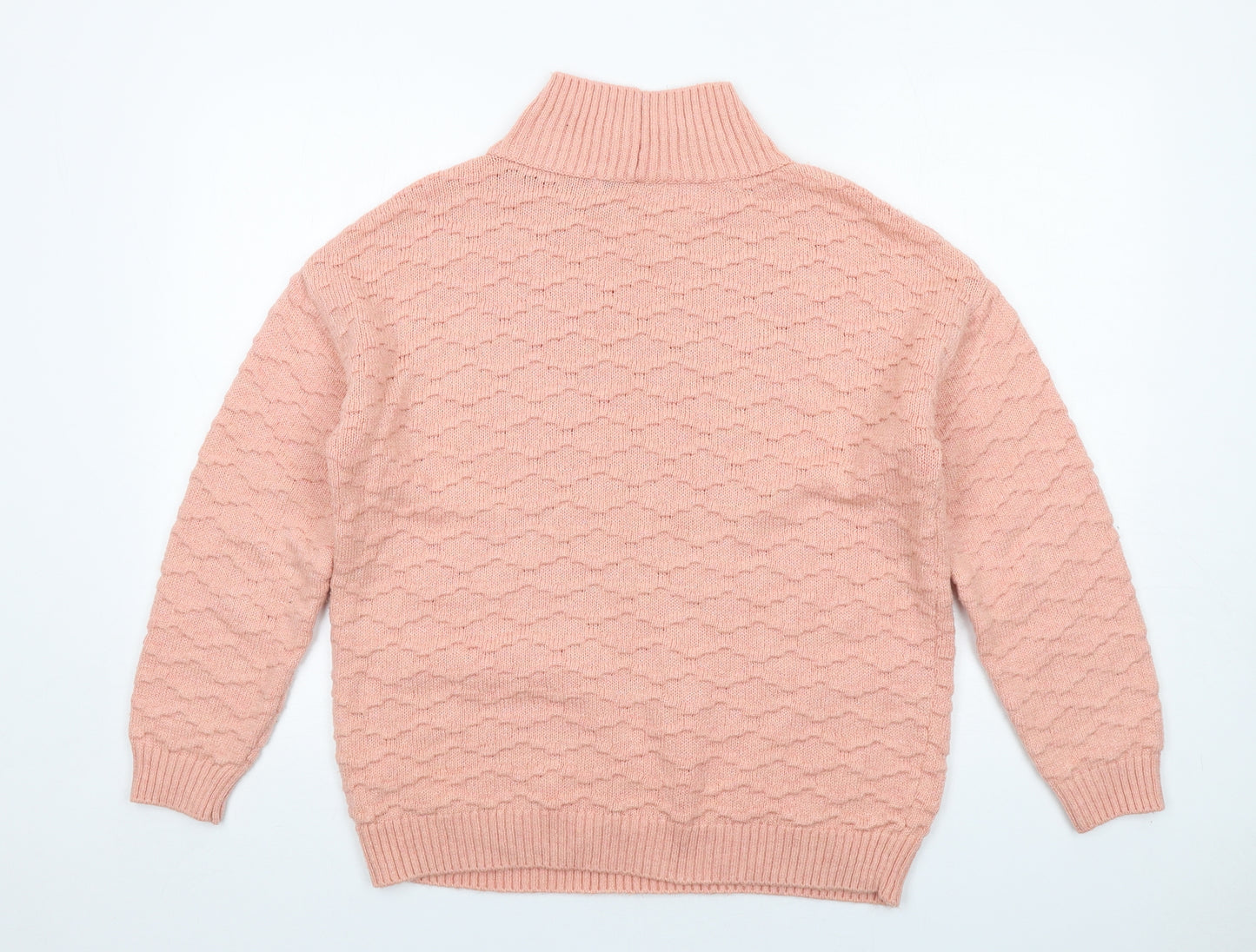 NEXT Womens Pink High Neck Acrylic Pullover Jumper Size M