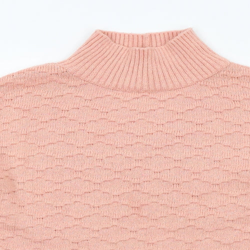 NEXT Womens Pink High Neck Acrylic Pullover Jumper Size M