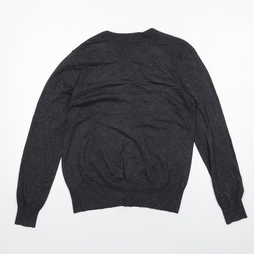 Marks and Spencer Womens Grey Round Neck Viscose Cardigan Jumper Size 14