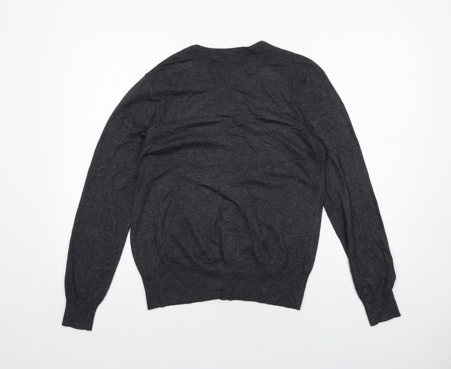 Marks and Spencer Womens Grey Round Neck Viscose Cardigan Jumper Size 14