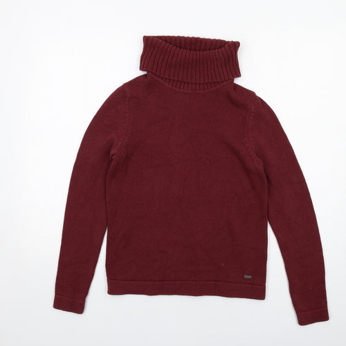 s.Oliver Womens Red Roll Neck Acrylic Pullover Jumper Size 10