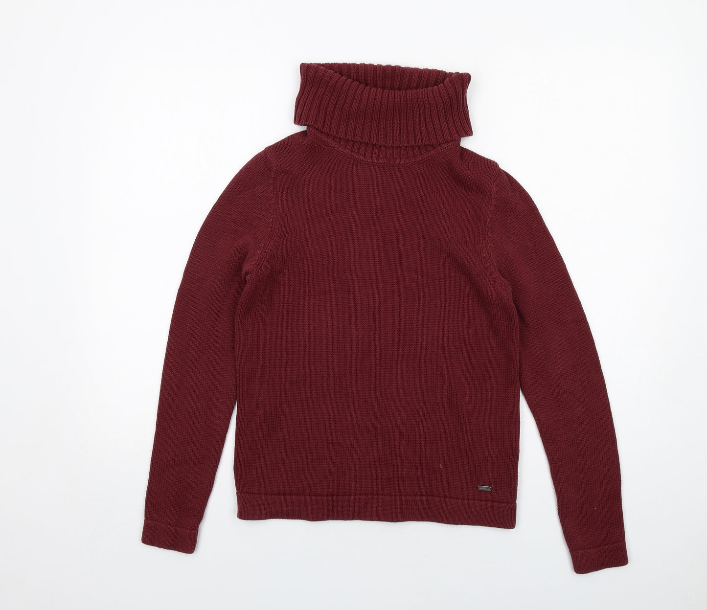 s.Oliver Womens Red Roll Neck Acrylic Pullover Jumper Size 10