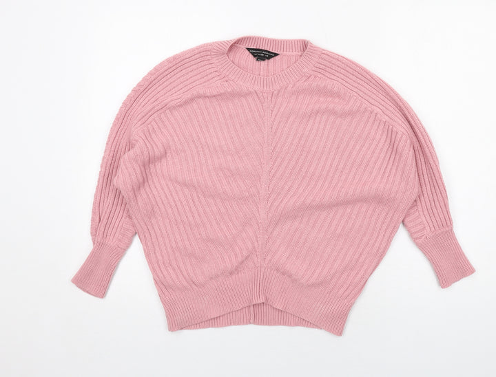 Dorothy Perkins Womens Pink Round Neck Acrylic Pullover Jumper Size 8