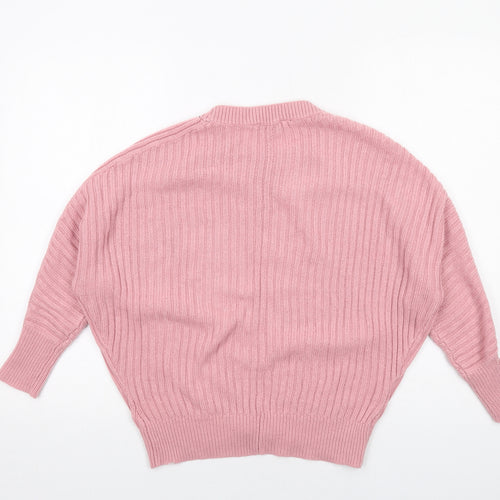 Dorothy Perkins Womens Pink Round Neck Acrylic Pullover Jumper Size 8