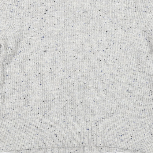 Marks and Spencer Womens Grey Round Neck Acrylic Cardigan Jumper Size 12