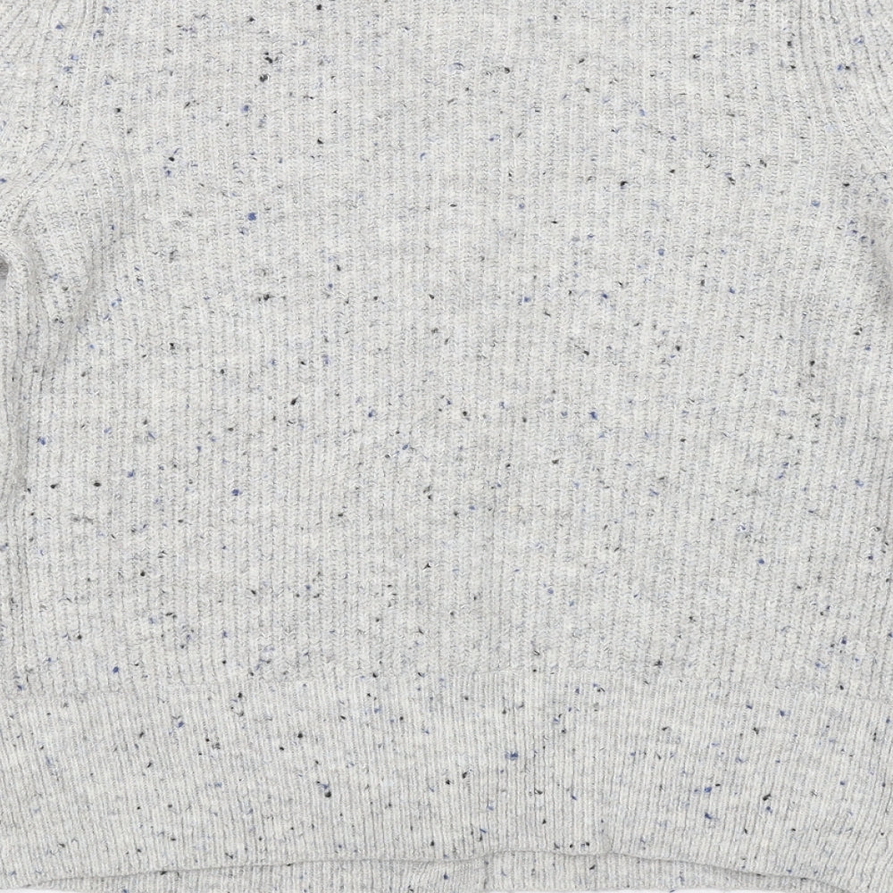 Marks and Spencer Womens Grey Round Neck Acrylic Cardigan Jumper Size 12