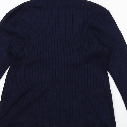 Marks and Spencer Womens Blue Roll Neck Viscose Pullover Jumper Size 14