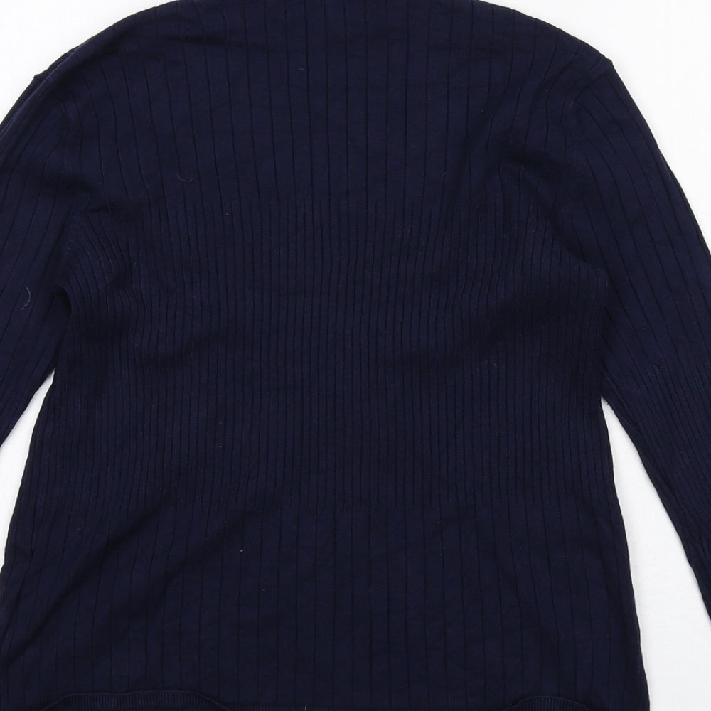 Marks and Spencer Womens Blue Roll Neck Viscose Pullover Jumper Size 14