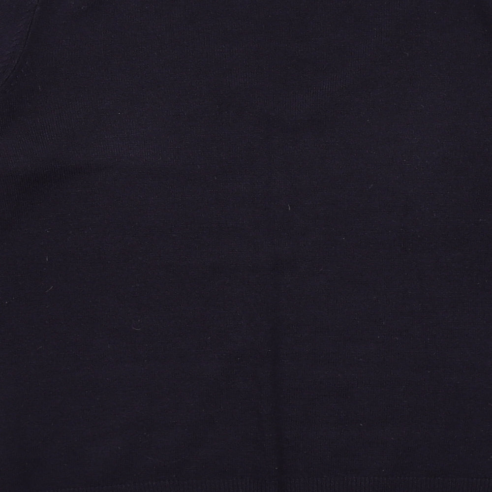 Marks and Spencer Womens Blue V-Neck Acrylic Pullover Jumper Size 12