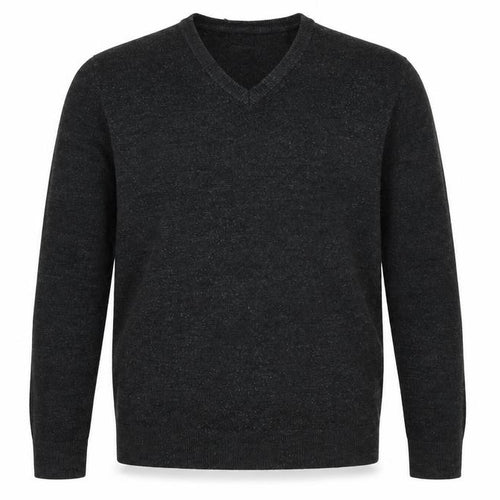 Marks and Spencer Mens Grey V-Neck Acrylic Pullover Jumper Size M Long Sleeve