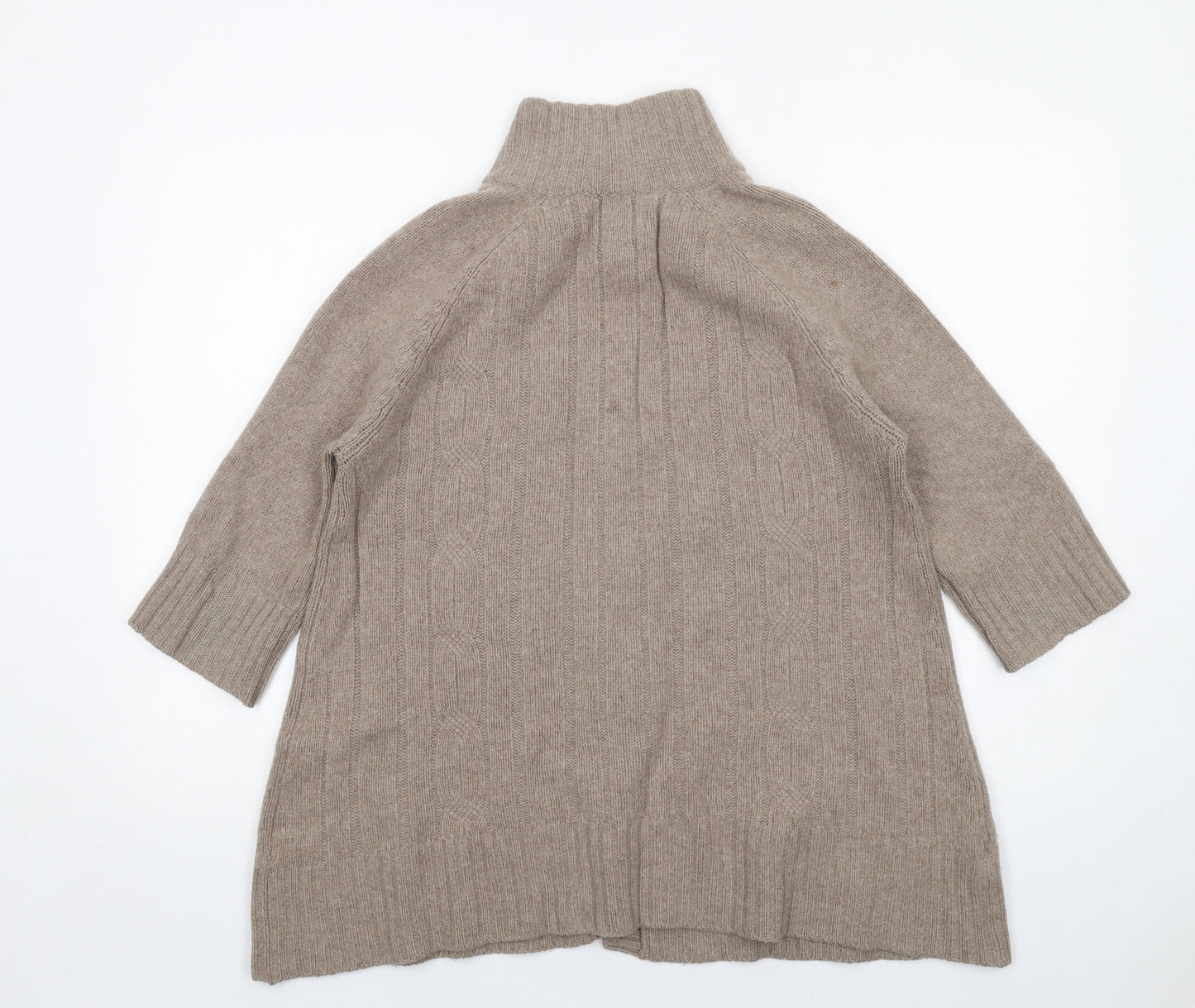 Peter Scott Womens Brown High Neck Wool Cardigan Jumper Size 10