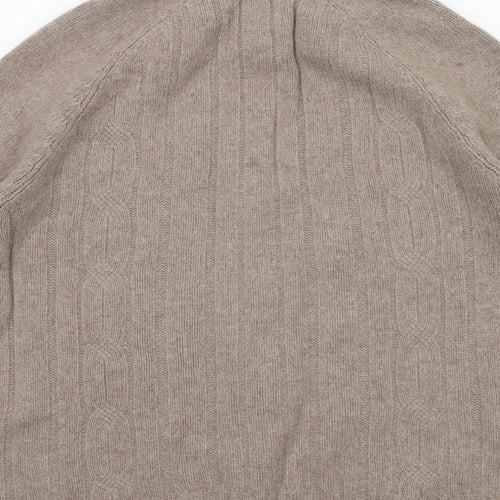 Peter Scott Womens Brown High Neck Wool Cardigan Jumper Size 10