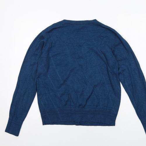Principles Womens Blue Round Neck Viscose Cardigan Jumper Size 14
