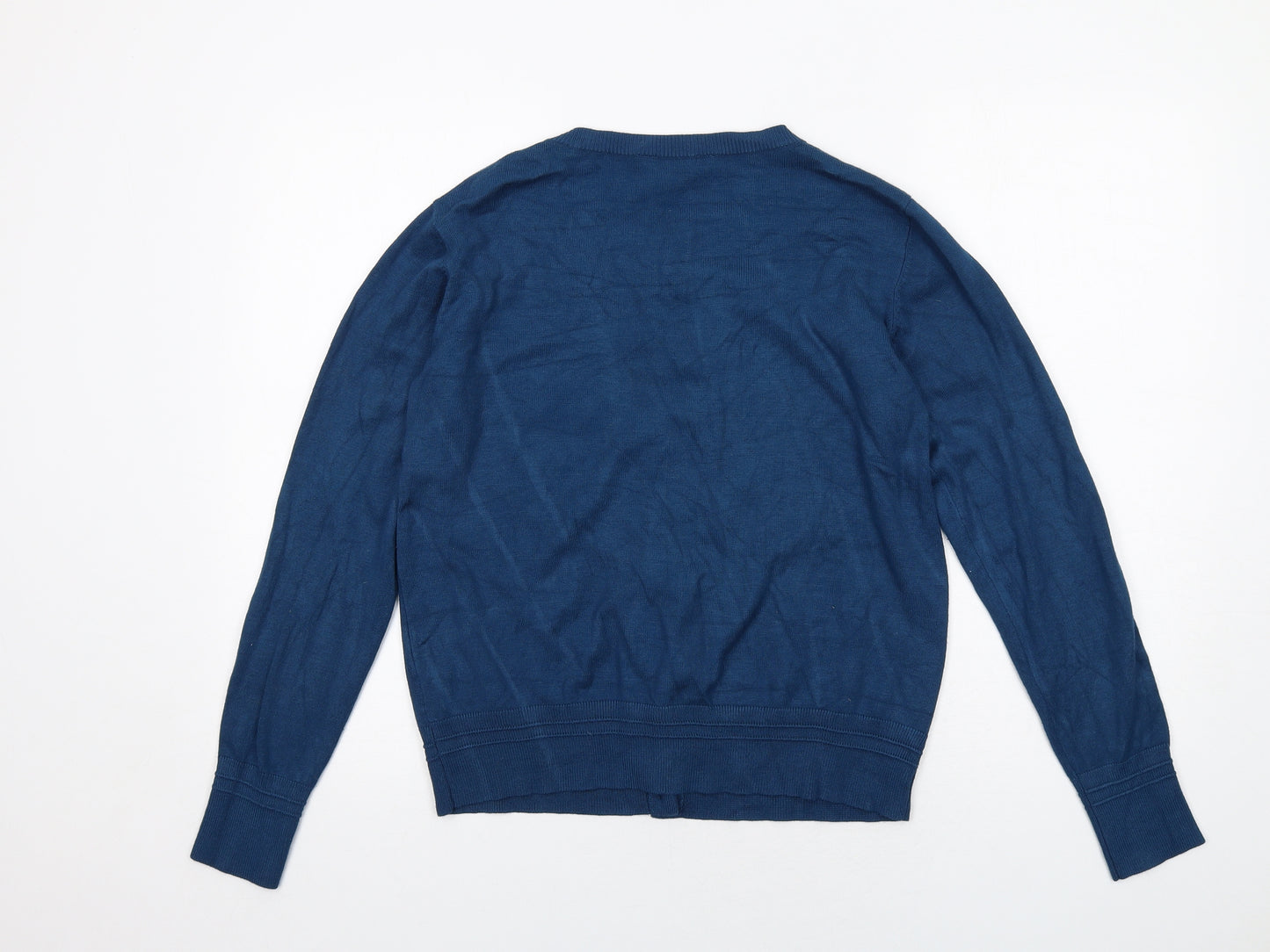 Principles Womens Blue Round Neck Viscose Cardigan Jumper Size 14