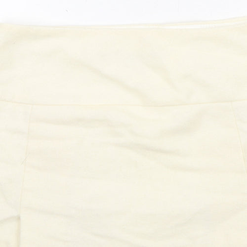 Jean Basic Womens Ivory Wool Mini Skirt Size 8 Zip
