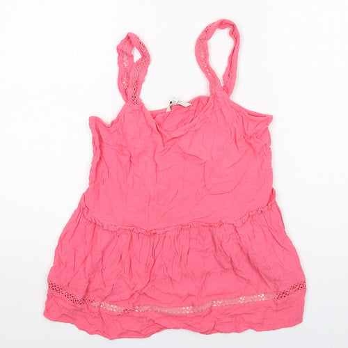 NEXT Womens Pink Viscose Basic Tank Size 14 Round Neck