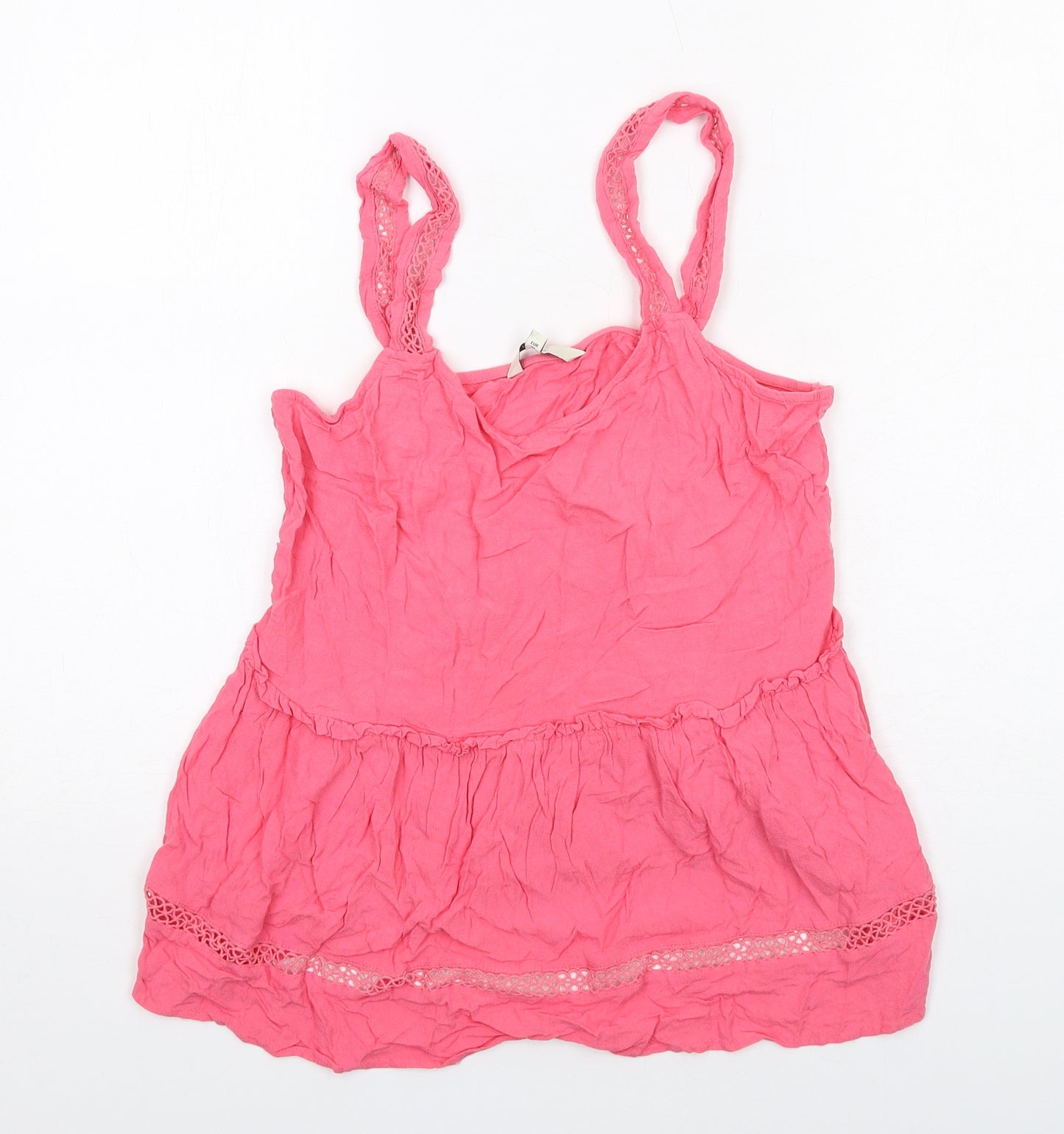 NEXT Womens Pink Viscose Basic Tank Size 14 Round Neck