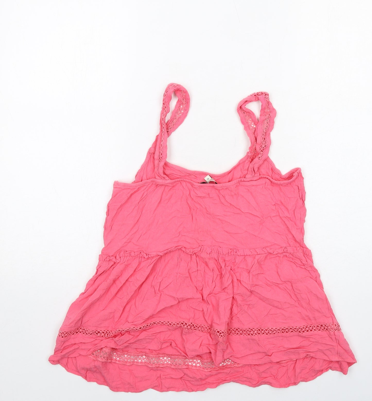 NEXT Womens Pink Viscose Basic Tank Size 14 Round Neck