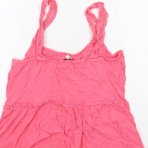 NEXT Womens Pink Viscose Basic Tank Size 14 Round Neck