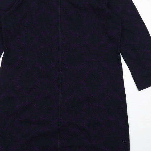 White Stuff Womens Purple Cotton A-Line Size 16 Round Neck Button