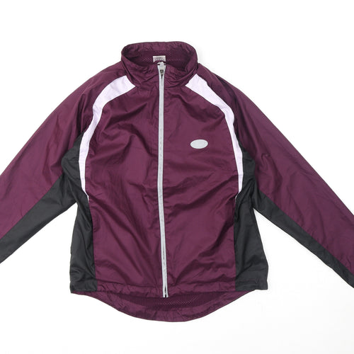 Crane Sports Womens Purple Windbreaker Jacket Size 12 Zip
