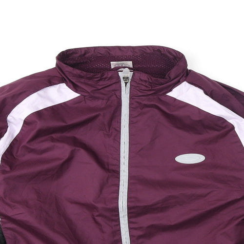 Crane Sports Womens Purple Windbreaker Jacket Size 12 Zip