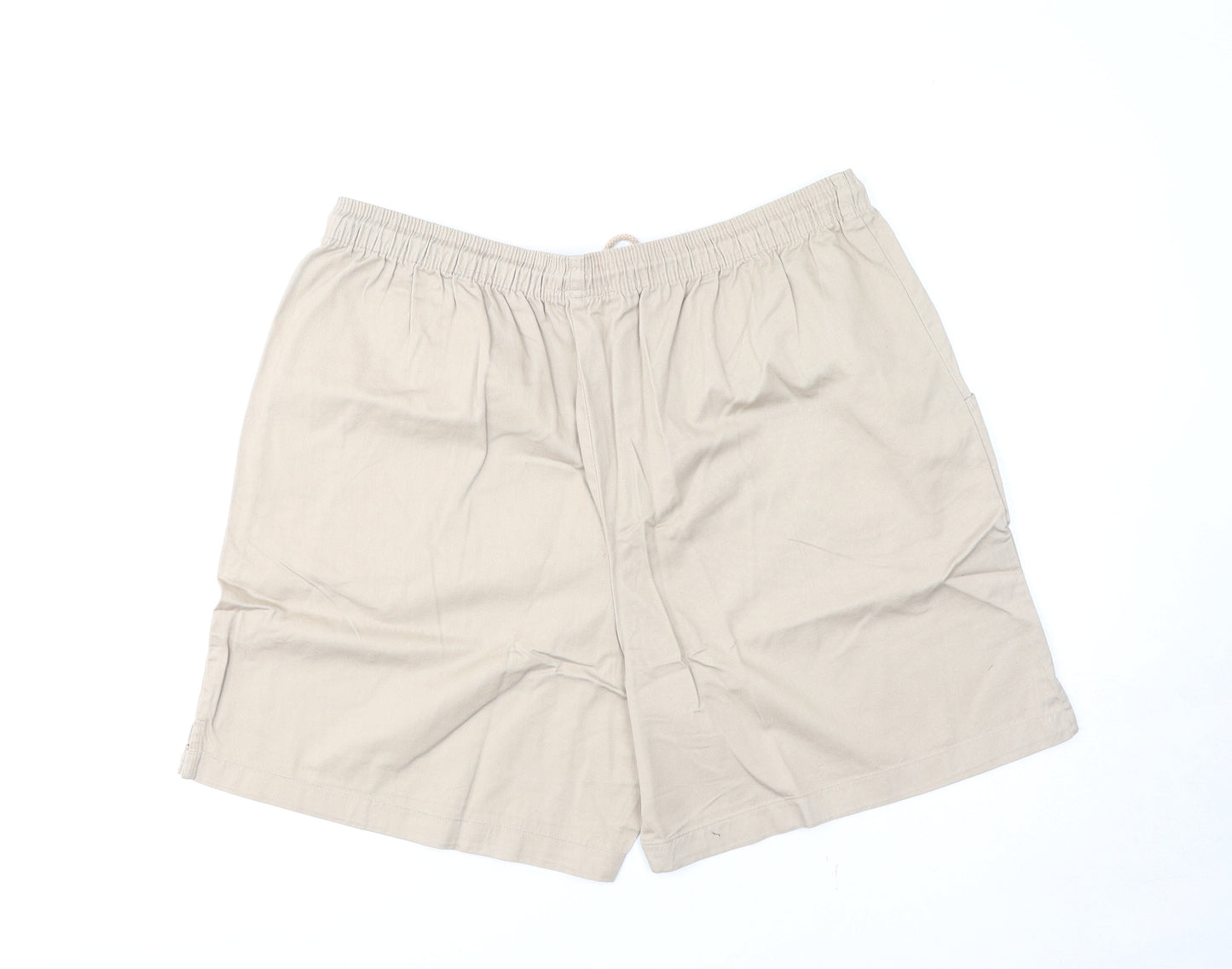 Classics Womens Beige Cotton Basic Shorts Size 24 L7 in Regular Drawstring
