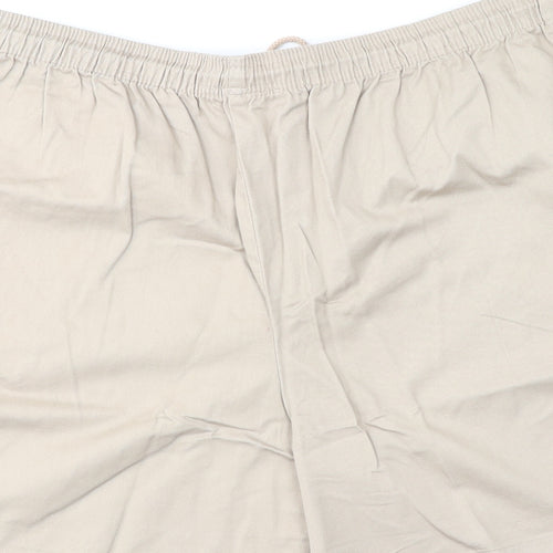 Classics Womens Beige Cotton Basic Shorts Size 24 L7 in Regular Drawstring