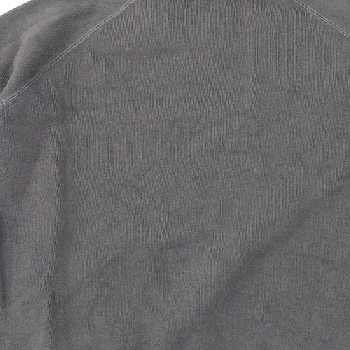 Superdry Mens Grey Round Neck Cotton Pullover Jumper Size M Long Sleeve