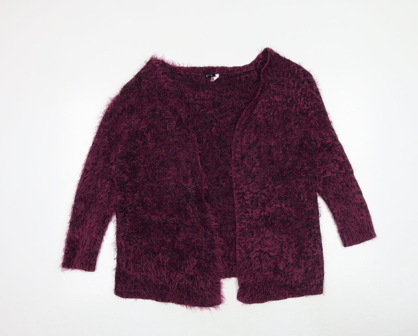 H&M Womens Purple V-Neck Acrylic Cardigan Jumper Size S