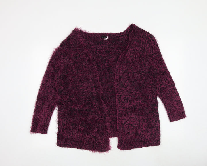 H&M Womens Purple V-Neck Acrylic Cardigan Jumper Size S