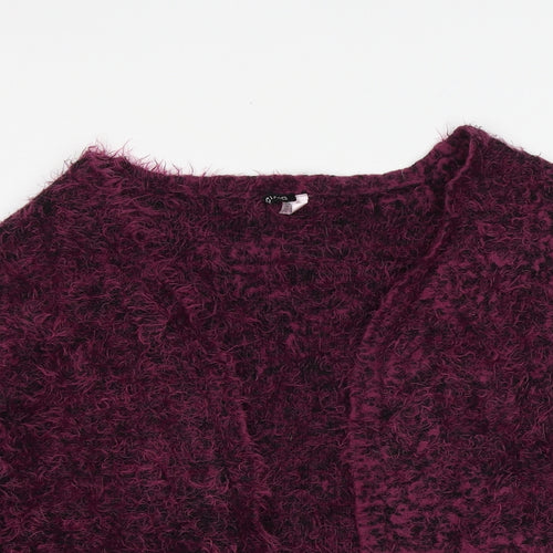 H&M Womens Purple V-Neck Acrylic Cardigan Jumper Size S