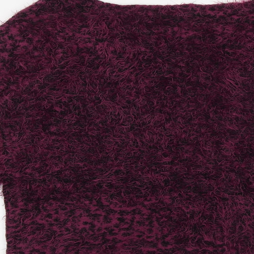 H&M Womens Purple V-Neck Acrylic Cardigan Jumper Size S