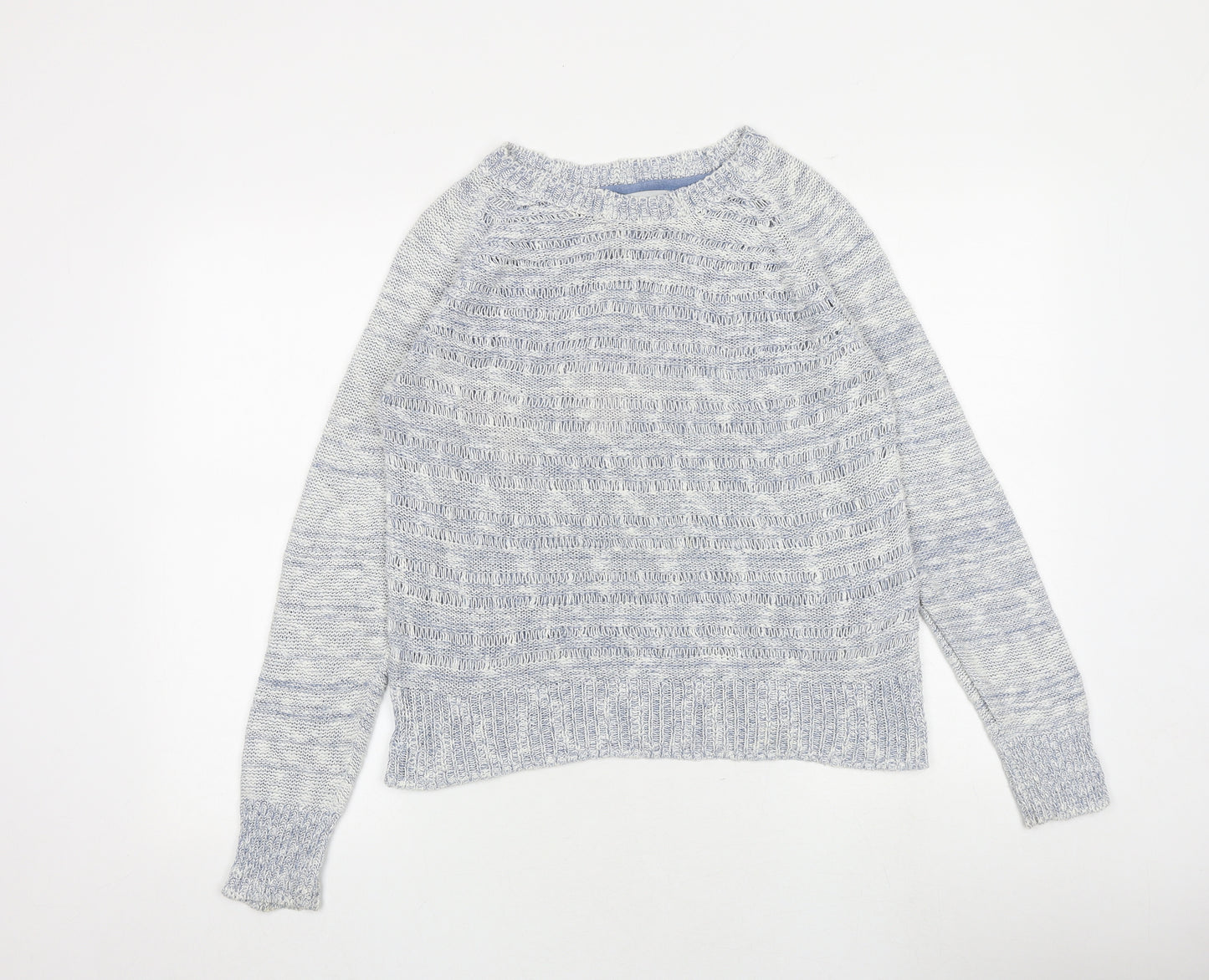 Red Herring Womens Blue Round Neck Acrylic Pullover Jumper Size 12