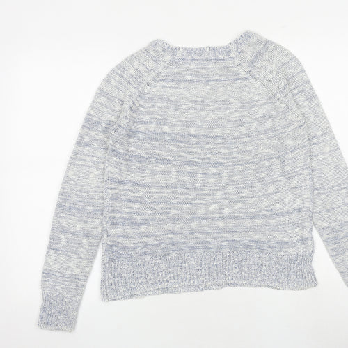 Red Herring Womens Blue Round Neck Acrylic Pullover Jumper Size 12