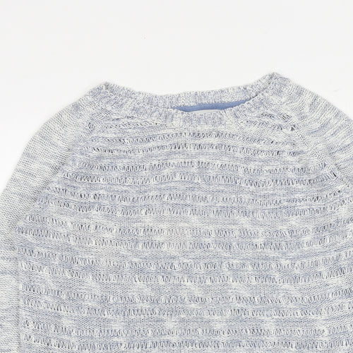 Red Herring Womens Blue Round Neck Acrylic Pullover Jumper Size 12